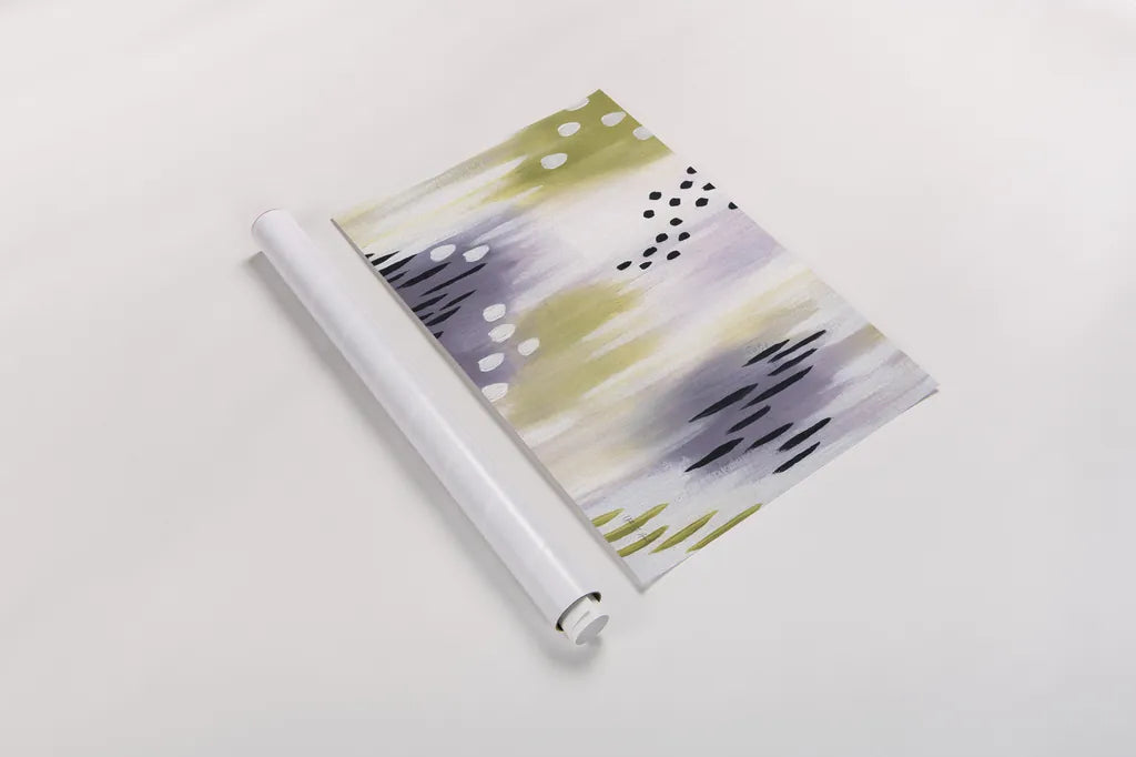 Abstract Lavender Essence by Yvette St. Amant. shown as a rolled paper print. Available as archival giclee rolled canvas, fine art paper, or poster print. SKU 88229i.