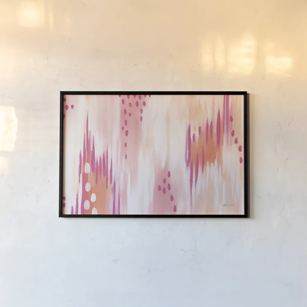 Abstract Sherbet Twist by Yvette St. Amant. shown as a paper print in a black flame. Available as a archival giclee rolled canvas, fine art paper, or poster print. SKU 88231i.