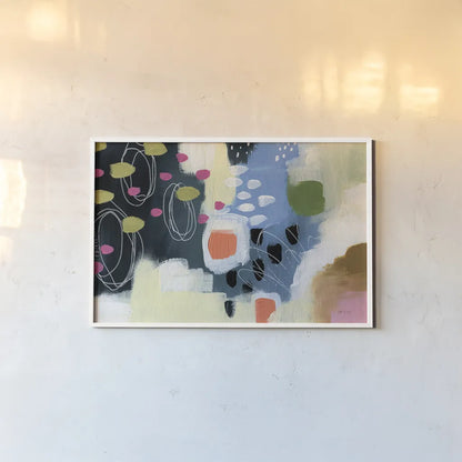 Abstract Spring by Yvette St. Amant. shown as a paper print in a white frame. Available as a archival giclee rolled canvas, fine art paper, or poster print. SKU 89154i.