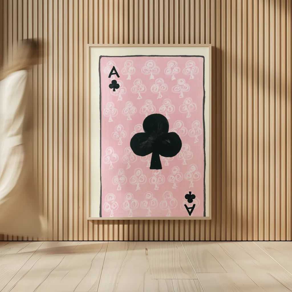 Ace of Clubs by Yvette St. Amant. shown as over sized large wall art. Available as an archival giclee rolled canvas, fine art paper, or poster print. SKU 93237h.