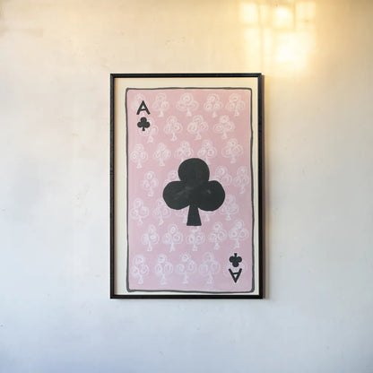 Ace of Clubs by Yvette St. Amant. shown as a paper print in a black flame. Available as a archival giclee rolled canvas, fine art paper, or poster print. SKU 93237h.
