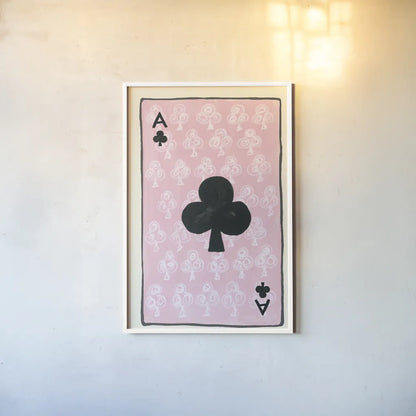Ace of Clubs by Yvette St. Amant. shown as a paper print in a white frame. Available as a archival giclee rolled canvas, fine art paper, or poster print. SKU 93237h.