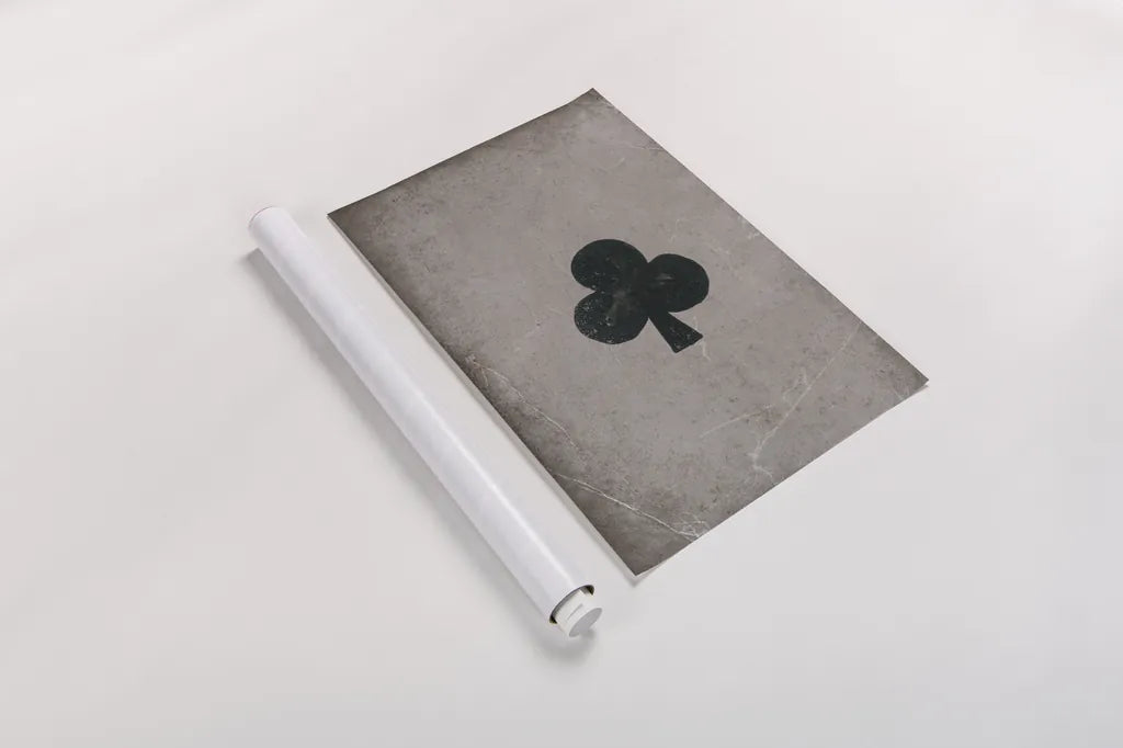 Ace of Clubs Neutral by Yvette St. Amant. shown as a rolled paper print. Available as archival giclee rolled canvas, fine art paper, or poster print. SKU 96141h.