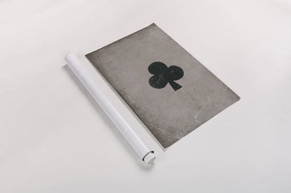 Ace of Clubs Neutral by Yvette St. Amant. shown as a rolled paper print. Available as archival giclee rolled canvas, fine art paper, or poster print. SKU 96141h.