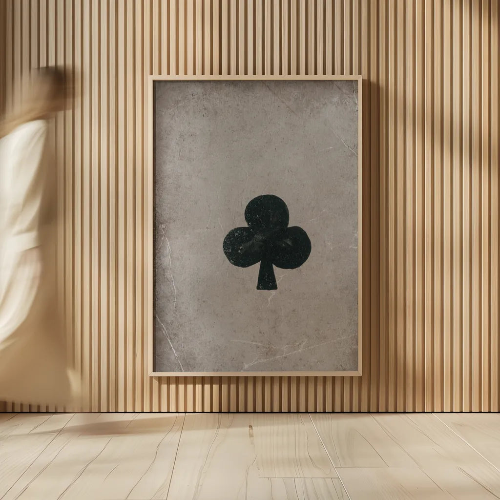 Ace of Clubs Neutral by Yvette St. Amant. shown as over sized large wall art. Available as an archival giclee rolled canvas, fine art paper, or poster print. SKU 96141h.