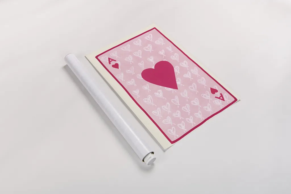 Ace of Hearts by Yvette St. Amant. shown as a rolled paper print. Available as archival giclee rolled canvas, fine art paper, or poster print. SKU 93236h.