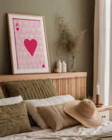 Ace of Hearts by Yvette St. Amant. shown as a paper print in a natural frame. Available as a archival giclee rolled canvas, fine art paper, or poster print. SKU 93236h.