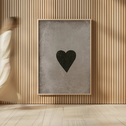Ace of Hearts Neutral by Yvette St. Amant. shown as over sized large wall art. Available as an archival giclee rolled canvas, fine art paper, or poster print. SKU 96140h.