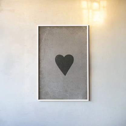Ace of Hearts Neutral by Yvette St. Amant. shown as a paper print in a white frame. Available as a archival giclee rolled canvas, fine art paper, or poster print. SKU 96140h.