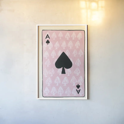Ace of Spades by Yvette St. Amant. shown as a paper print in a white frame. Available as a archival giclee rolled canvas, fine art paper, or poster print. SKU 93235h.