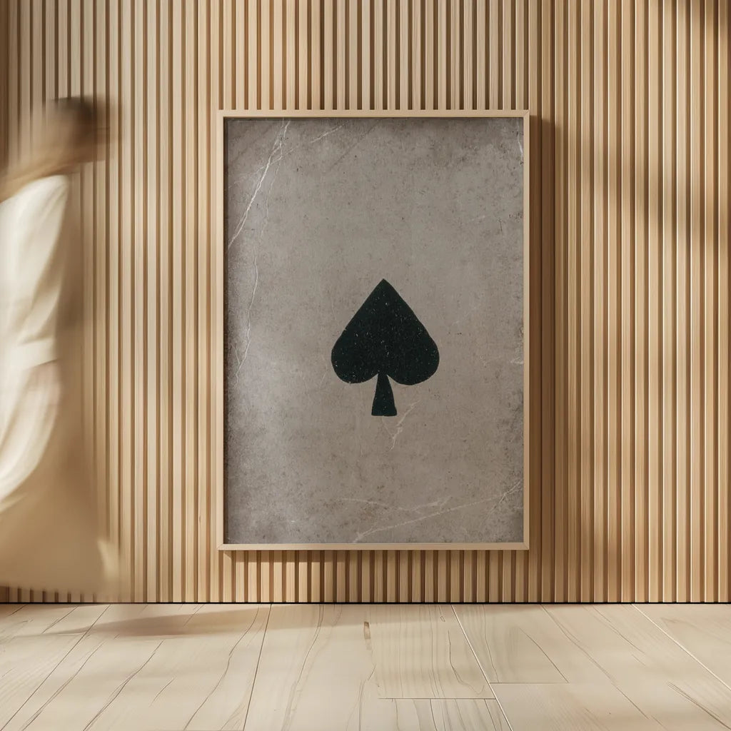 Ace of Spades Neutral by Yvette St. Amant. shown as over sized large wall art. Available as an archival giclee rolled canvas, fine art paper, or poster print. SKU 96139h.