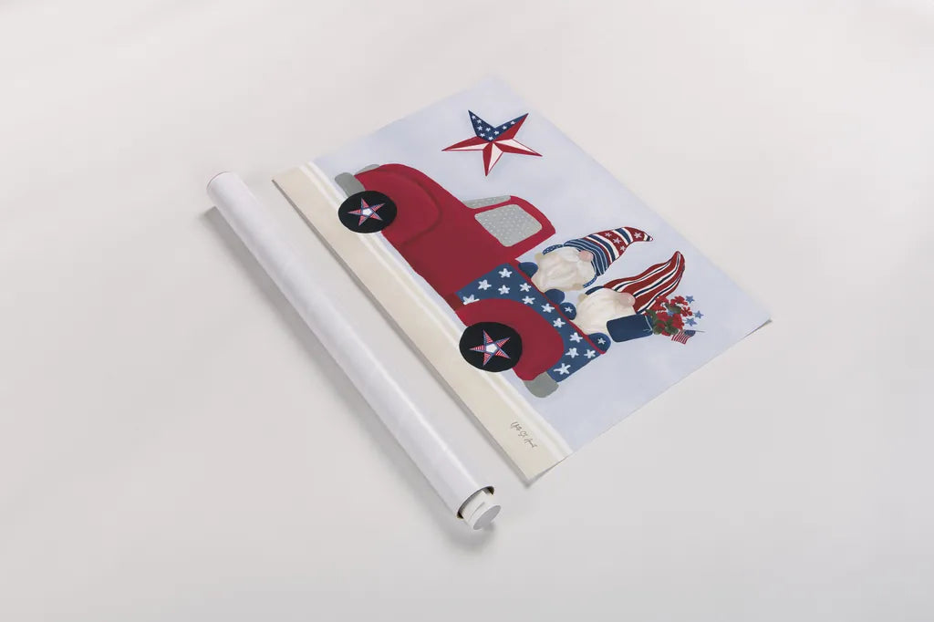 American Gnome II by Yvette St. Amant. shown as a rolled paper print. Available as archival giclee rolled canvas, fine art paper, or poster print. SKU 91830i.