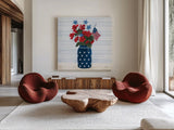 American Gnome IX by Yvette St. Amant. Shown as extra-large giant wall art in a modern living room. Available as an archival giclee rolled canvas, fine art paper, or poster print. SKU 91837a.