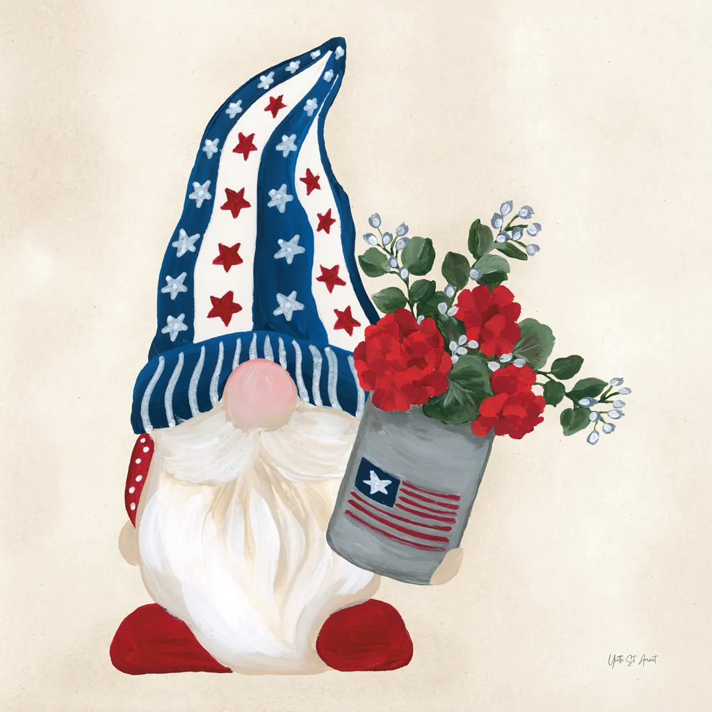 American Gnome V by Yvette St. Amant. SKU 91833a. Archival Giclee Fine art print for wall decor.