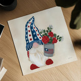 American Gnome V by Yvette St. Amant. Shown as a detailed flat fine art print, highlighting archival giclee quality. Available as an archival giclee rolled canvas, fine art paper, or poster print. SKU 91833a.