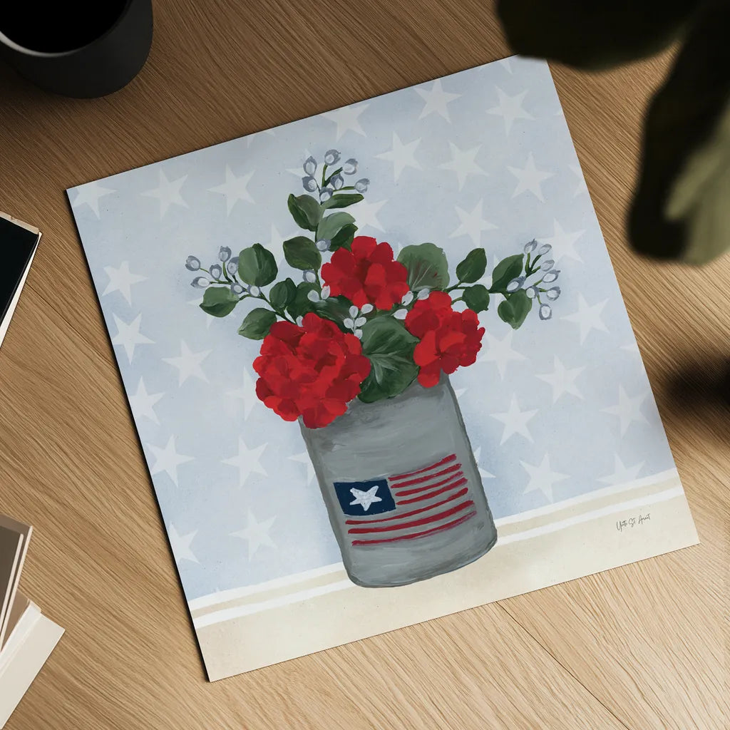 American Gnome X by Yvette St. Amant. Shown as a detailed flat fine art print, highlighting archival giclee quality. Available as an archival giclee rolled canvas, fine art paper, or poster print. SKU 91838a.