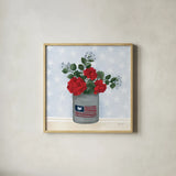American Gnome X by Yvette St. Amant. Shown in a natural wood glass frame for a timeless modern aesthetic. Available as an archival giclee rolled canvas, fine art paper, or poster print. SKU 91838a.