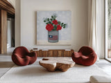 American Gnome X by Yvette St. Amant. Shown as extra-large giant wall art in a modern living room. Available as an archival giclee rolled canvas, fine art paper, or poster print. SKU 91838a.