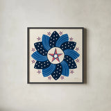 American Gnome XI by Yvette St. Amant. Shown in a sleek black glass frame for a contemporary gallery look. Available as an archival giclee rolled canvas, fine art paper, or poster print. SKU 91839a.