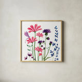 Among the Wildflowers II by Yvette St. Amant. Shown in a natural wood glass frame for a timeless modern aesthetic. Available as an archival giclee rolled canvas, fine art paper, or poster print. SKU 104613a.