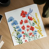 Among the Wildflowers III by Yvette St. Amant. Shown as a detailed flat fine art print, highlighting archival giclee quality. Available as an archival giclee rolled canvas, fine art paper, or poster print. SKU 104614a.