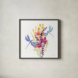 Among the Wildflowers IV by Yvette St. Amant. Shown in a sleek black glass frame for a contemporary gallery look. Available as an archival giclee rolled canvas, fine art paper, or poster print. SKU 104615a.