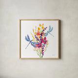 Among the Wildflowers IV by Yvette St. Amant. Shown in a natural wood glass frame for a timeless modern aesthetic. Available as an archival giclee rolled canvas, fine art paper, or poster print. SKU 104615a.