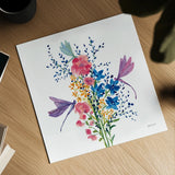 Among the Wildflowers V by Yvette St. Amant. Shown as a detailed flat fine art print, highlighting archival giclee quality. Available as an archival giclee rolled canvas, fine art paper, or poster print. SKU 104616a.