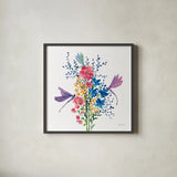 Among the Wildflowers V by Yvette St. Amant. Shown in a sleek black glass frame for a contemporary gallery look. Available as an archival giclee rolled canvas, fine art paper, or poster print. SKU 104616a.