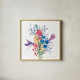 Among the Wildflowers V by Yvette St. Amant. Shown in a natural wood glass frame for a timeless modern aesthetic. Available as an archival giclee rolled canvas, fine art paper, or poster print. SKU 104616a.