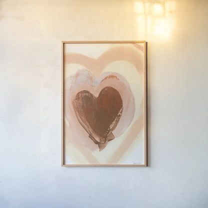 Baby Love Heart by Yvette St. Amant. shown as a paper print in a natural frame. Available as a archival giclee rolled canvas, fine art paper, or poster print. SKU 89996h.