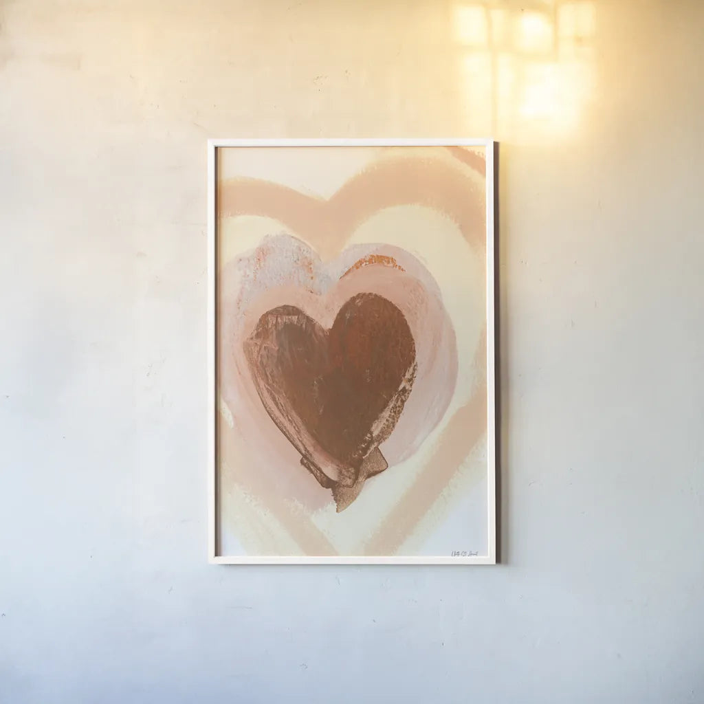 Baby Love Heart by Yvette St. Amant. shown as a paper print in a white frame. Available as a archival giclee rolled canvas, fine art paper, or poster print. SKU 89996h.