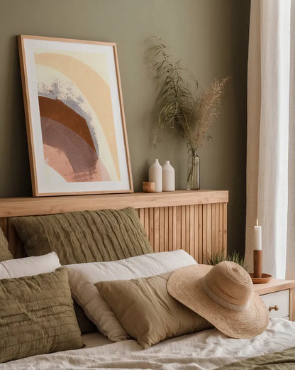 Baby Love Rainbow by Yvette St. Amant. shown as a paper print in a natural frame. Available as a archival giclee rolled canvas, fine art paper, or poster print. SKU 89995h.