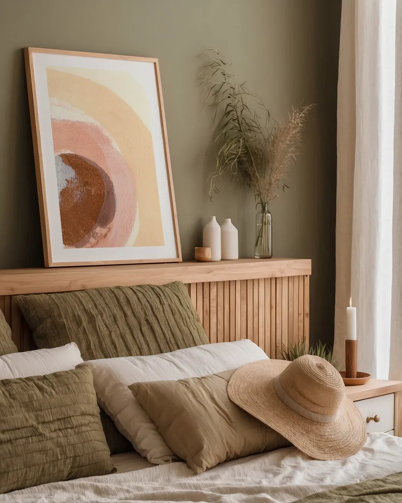 Baby Love Sun by Yvette St. Amant. shown as a paper print in a natural frame. Available as a archival giclee rolled canvas, fine art paper, or poster print. SKU 89997h.