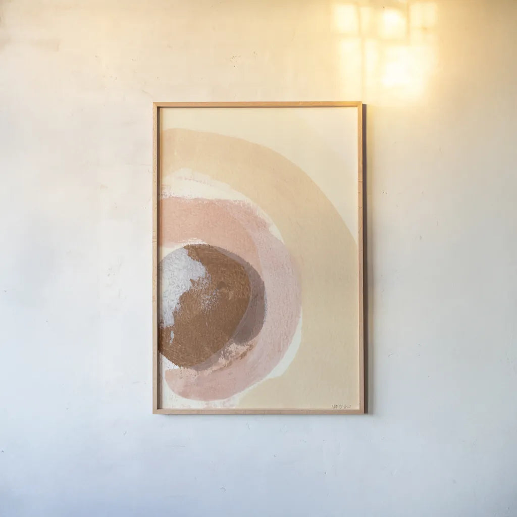 Baby Love Sun by Yvette St. Amant. shown as a paper print in a natural frame. Available as a archival giclee rolled canvas, fine art paper, or poster print. SKU 89997h.