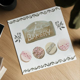Bake Shoppe I by Yvette St. Amant. Shown as a detailed flat fine art print, highlighting archival giclee quality. Available as an archival giclee rolled canvas, fine art paper, or poster print. SKU 96780a.