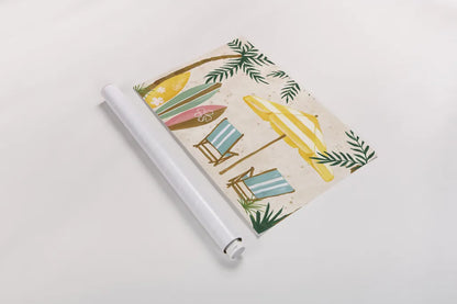 Beach Day I by Yvette St. Amant. shown as a rolled paper print. Available as archival giclee rolled canvas, fine art paper, or poster print. SKU 98780i.