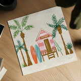 Beach Day II by Yvette St. Amant. Shown as a detailed flat fine art print, highlighting archival giclee quality. Available as an archival giclee rolled canvas, fine art paper, or poster print. SKU 98781a.