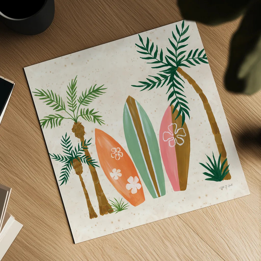 Beach Day IV by Yvette St. Amant. Shown as a detailed flat fine art print, highlighting archival giclee quality. Available as an archival giclee rolled canvas, fine art paper, or poster print. SKU 98783a.