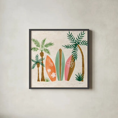 Beach Day IV by Yvette St. Amant. Shown in a sleek black glass frame for a contemporary gallery look. Available as an archival giclee rolled canvas, fine art paper, or poster print. SKU 98783a.