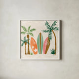 Beach Day IV by Yvette St. Amant. Shown in a crisp white glass frame for a clean and minimalist style. Available as an archival giclee rolled canvas, fine art paper, or poster print. SKU 98783a.