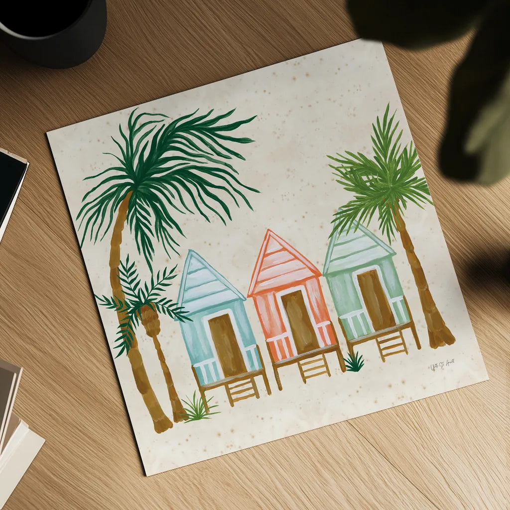 Beach Day V by Yvette St. Amant. Shown as a detailed flat fine art print, highlighting archival giclee quality. Available as an archival giclee rolled canvas, fine art paper, or poster print. SKU 98784a.