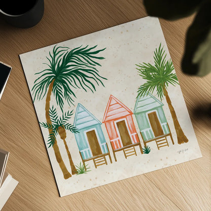 Beach Day V by Yvette St. Amant. Shown as a detailed flat fine art print, highlighting archival giclee quality. Available as an archival giclee rolled canvas, fine art paper, or poster print. SKU 98784a.