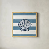 Beachcomber I by Yvette St. Amant. Shown in a natural wood glass frame for a timeless modern aesthetic. Available as an archival giclee rolled canvas, fine art paper, or poster print. SKU 88430a.