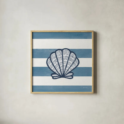 Beachcomber I by Yvette St. Amant. Shown in a natural wood glass frame for a timeless modern aesthetic. Available as an archival giclee rolled canvas, fine art paper, or poster print. SKU 88430a.