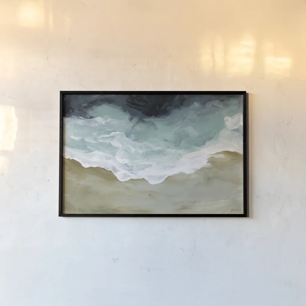Beachscape II by Yvette St. Amant. shown as a paper print in a black flame. Available as a archival giclee rolled canvas, fine art paper, or poster print. SKU 99241i.