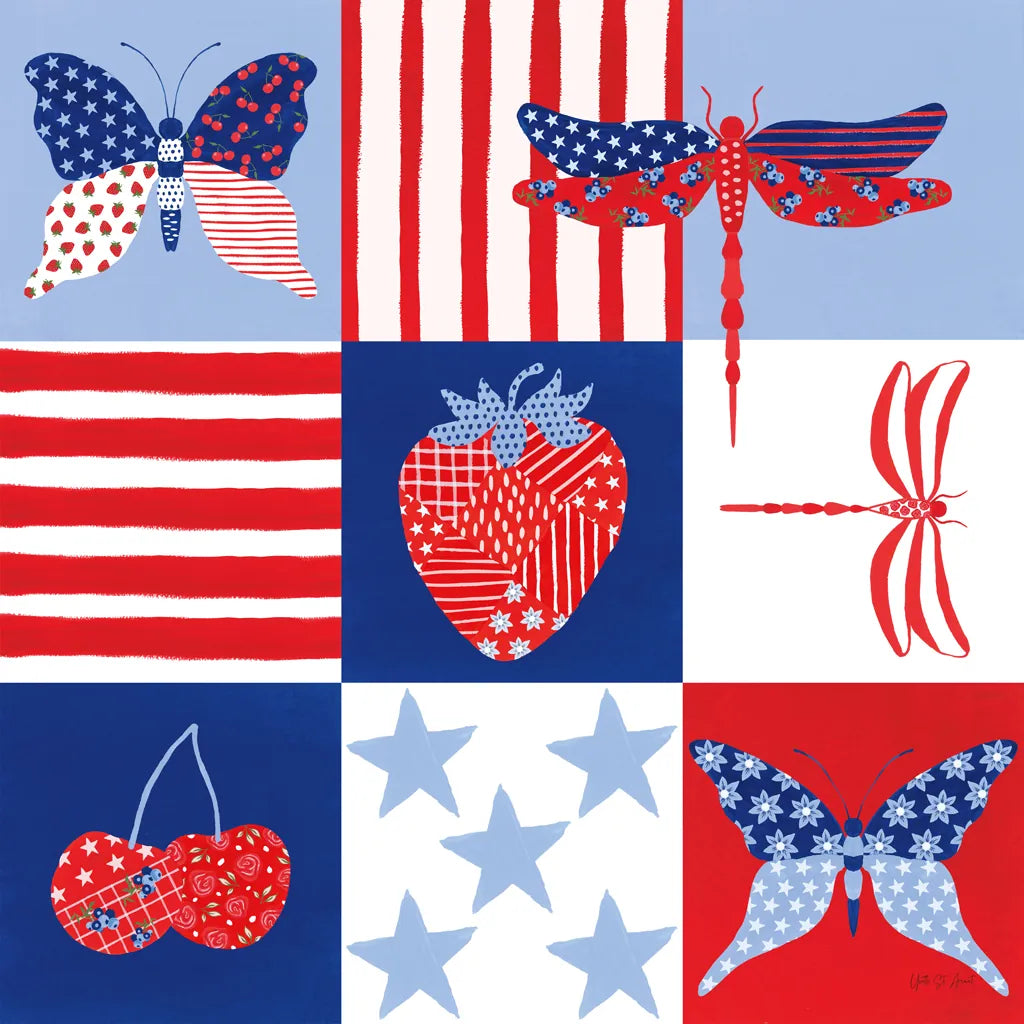 Berry Americana II by Yvette St. Amant. SKU 97651a. Archival Giclee Fine art print for wall decor.