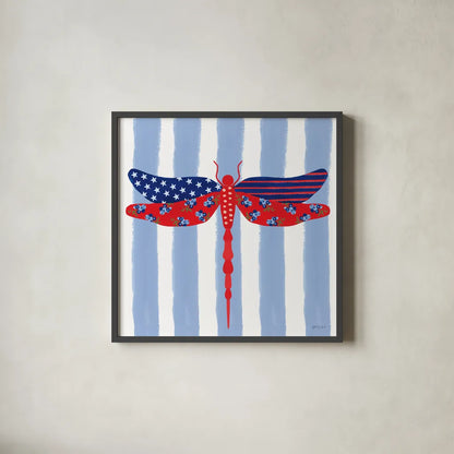 Berry Americana IX by Yvette St. Amant. Shown in a sleek black glass frame for a contemporary gallery look. Available as an archival giclee rolled canvas, fine art paper, or poster print. SKU 97658a.
