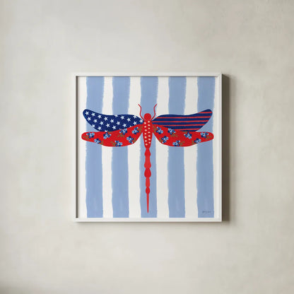 Berry Americana IX by Yvette St. Amant. Shown in a crisp white glass frame for a clean and minimalist style. Available as an archival giclee rolled canvas, fine art paper, or poster print. SKU 97658a.