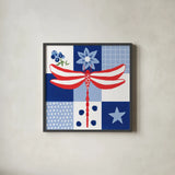 Berry Americana V by Yvette St. Amant. Shown in a sleek black glass frame for a contemporary gallery look. Available as an archival giclee rolled canvas, fine art paper, or poster print. SKU 97654a.